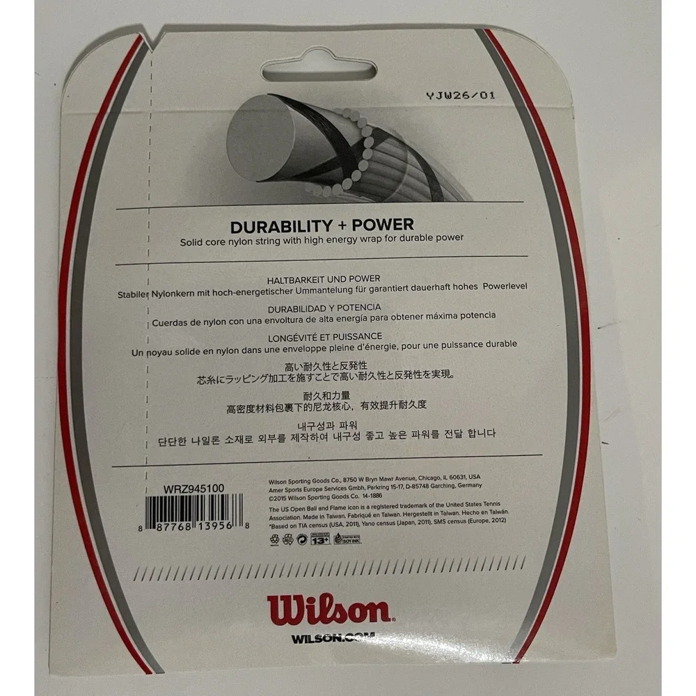 Wilson Synthetic Gut Power Tennis String 16-Gauge White